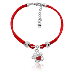 Ювелирные украшения - Браслет UMa&UMi Лапка с сердцем красный (2320130271315)