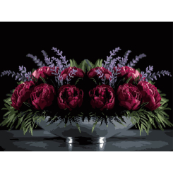 Товары для рисования - Картина по номерам Strateg Цветочное настроение на черном фоне 30 х 40 см (FH-38)