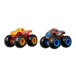 Автомоделі - Набір машинок Hot Wheels Monster trucks Помаранчева і коричнева (FYJ64/GBT70)