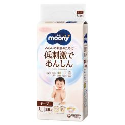 Товары по уходу - Подгузники Moony Natural L 9-14 кг 38 шт (4903111242030)