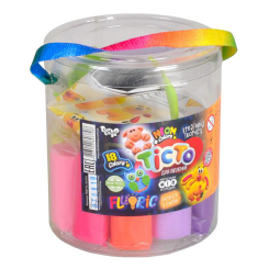 Набори для ліплення - Тісто для ліплення Danko toys Fluoric 18 кольорів (TMD-FL-18-01U)