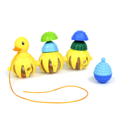 Развивающие игрушки - Игрушка-каталка Lalaboom Уточка с текстурными бусинами (BL330)