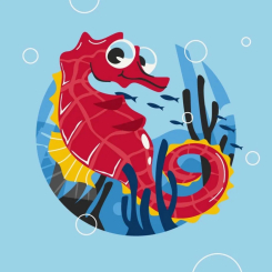 Товари для малювання - Картина за номерами Art Craft Морський коник 30 х 30 см (15037-AC)