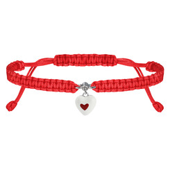 Ювелирные украшения - Браслет UMa&UMi Сердце в сердце серебро красный (7593861480706)