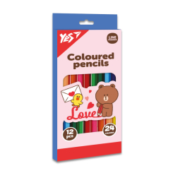 Канцтовары - Карандаши цветные Yes Line friends Choco love 12 штук 24 цвета (290746)