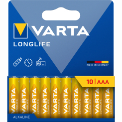 Акумулятори і батарейки - Батарейки Varta Longlife AAA 10 шт (4008496067541)