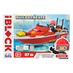 Конструктори з унікальними деталями - Конструктор IBLOCK Junior Kids hits Build & create Firefighting motorboat (KH43/001/4)