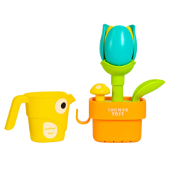Розвивальні іграшки - ​Набір іграшок для ванни Baby Team Чарівна квітка помаранчевий горщик блакитна квітка (9031/2)