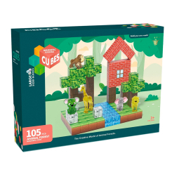 Магнитные конструкторы - Конструктор My World Магнитные блоки с животными 105 деталей (CJ-4515483)