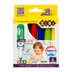 Фломастеры ZiBi Superwashable Super Jumbo Baby line 6 цветов (ZB.2816)