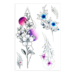 Косметика - Набір тату для тіла Tattooshka Геометричні квіти (TH-722)
