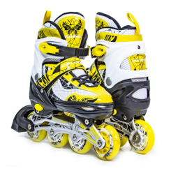 Ролики детские - Раздвижные ролики Scale Sports размер 29-33 LF 967 Желтые с подсветкой переднего колеса (760250852)
