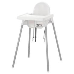 Товари для догляду - Стілець для годування + столик IKEA ANTILOP 56 х 62 х 90 см Біло-сірий (423343)