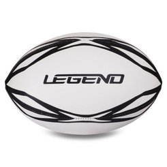 Спортивные активные игры - Мяч для регби резиновый LEGEND FB-3298 №4 Белый-Черный (R-3298)