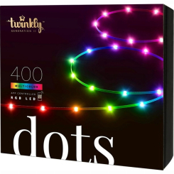 Мебель для геймеров - ​Гирлянда Smart LED Twinkly Dots Lights RGB 400 IP44 20м USB-C кабель черный (TWD400STP-BEU)
