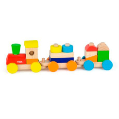 Розвивальні іграшки - Дерев'яна іграшка Viga Toys Кольоровий потяг (51610)