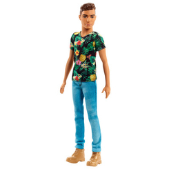 Модельные куклы - Кукла Barbie Кен Модник Tropical Vibes Shirt and Faded Blue Denim Pants (DWK44/FJF73)
