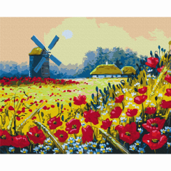 Товары для рисования - Картина по номерам Brushme Маковое поле (BS53148)