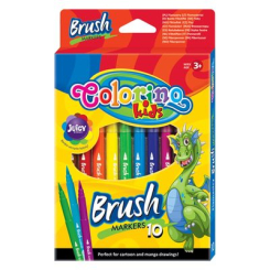 Канцтовари - Фломастери Colorino Brush 10 кольорів 10 шт (65610PTR)