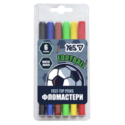 Канцтовары - ​Фломастеры Yes Football 6 цветов (650608)