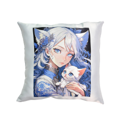 Подушки - Подушка Strateg Аніме дівчина з кошеням (60654) (4823113878238)