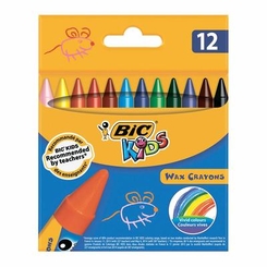 Канцтовари - Мел воскової BIC Kids Wax Crayons 12 шт в наборі (927829)