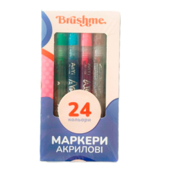 Канцтовари - Набір акрилових маркерів Brushme на водній основі 24 шт (MACR24)