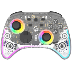 Ігрові приставки - Геймпад GamePro 2.4G/BT 5.1/USB Switch/PC/iOS/Android RGB Transparent (GPX13T)