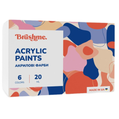 Канцтовары - Набор акриловых красок Brushme глянцевых 6 цветов (AP1001)