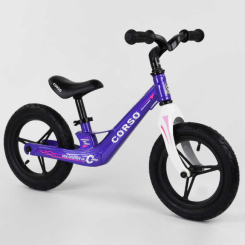 Біговели - Біговел дитячий з надувними колесами, магнієвою рамою та магнієвим кермом Corso Purple/White (22709) (100008)