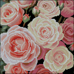 Мозаика - Алмазная картина Strateg Нежные розы 30 х 30 см (FZ3030-36)
