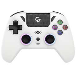 Ігрові приставки - Геймпад GamePro BT 5.3/USB PC/iOS/Android/PS3/PS4 RGB White (GPS13W)