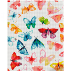 Мозаика - Алмазная картина Strateg Красочные бабочки 30х40 см (KB118)