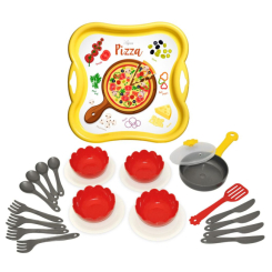 Дитячі кухні та побутова техніка - Набір посуду Tigres Піца на жовтому підносі (39896/2)