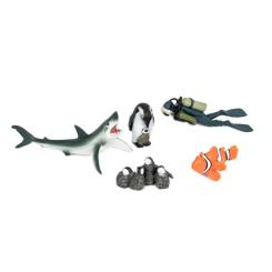 Фигурки животных - Набор фигурок Kids Team Морские обитатели Акула пингвины рыба-клоун (Q9899-P24/1)