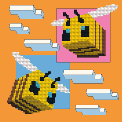 Товары для рисования - Картина по номерам с алмазной мозаикой Santi Майнкрафт Пчелки 25 х 25 см (954928)