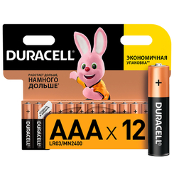 Аккумуляторы и батарейки - Батарейки щелочные Duracell Basic ААА 1.5V LR03 12 шт (5000394109254b)