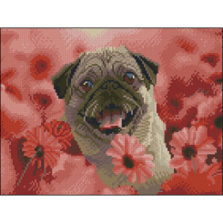 Мозаїка - Алмазна картина Strateg Щасливий мопс 30 х 40 см (ZAV3040-62)