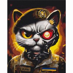 Товари для малювання - Картина за номерами Brushme Котик ЗСУ (BS53419)