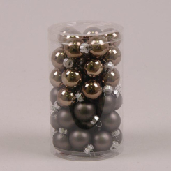 Аксесуари для свят - Кульки скляні Flora D-2,5 см. 48 шт(44521) (MR35650)