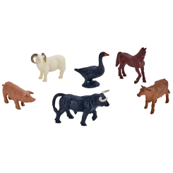 Фігурки тварин - Набір фігурок Mojo Ферма бик, свинка, корова, кінь, гусак, баран (380080/1) 