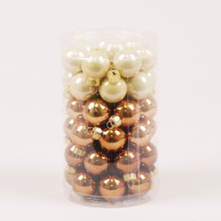Аксесуари для свят - Кульки скляні Flora D 2,5 см 48 шт Коричневий (44520) (MR62897)