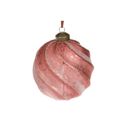 Аксессуары для праздников - Елочный шар BonaDi 10 см Румяно-розовый (118-114) (MR62970)
