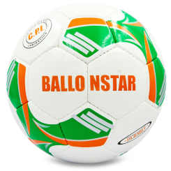 Спортивные активные игры - Мяч футбольный planeta-sport №5 PU BALLONSTAR Зелено-оранжевый (FB-5413) (FB-5413_Зеленый-оранжевый)