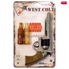 Стрілецька зброя - Пістолет 8-зарядний West Colt з 10 кулями і мішенню 28см блістер(0465 86) (0465.86)