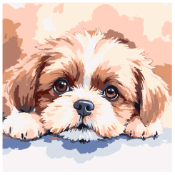 Товари для малювання - Картина за номерами Strateg Миле цуценя 20 х 20 см (HH8033)