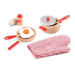 Дитячі кухні та побутова техніка - Ігровий набір Viga Toys Маленький кухар червоний (50721)