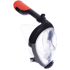 Для пляжа и плавания - Маска для снорклинга с дыханием через нос Zelart M501L (силикон черный, р-р S-M) Черный-серый (PT0865)