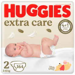 Подгузники - Подгузники Huggies Extra Care 2 M-Pack 3-6 кг 164 шт (5029053549637)