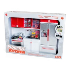 Меблі та будиночки - Ляльковий набір Сучасна кухня QunFeng Toys червона (26210)